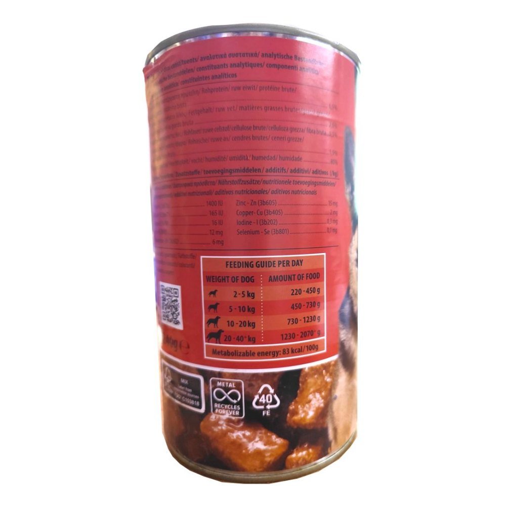 Lata Perros Ternera 1240 g Rokus