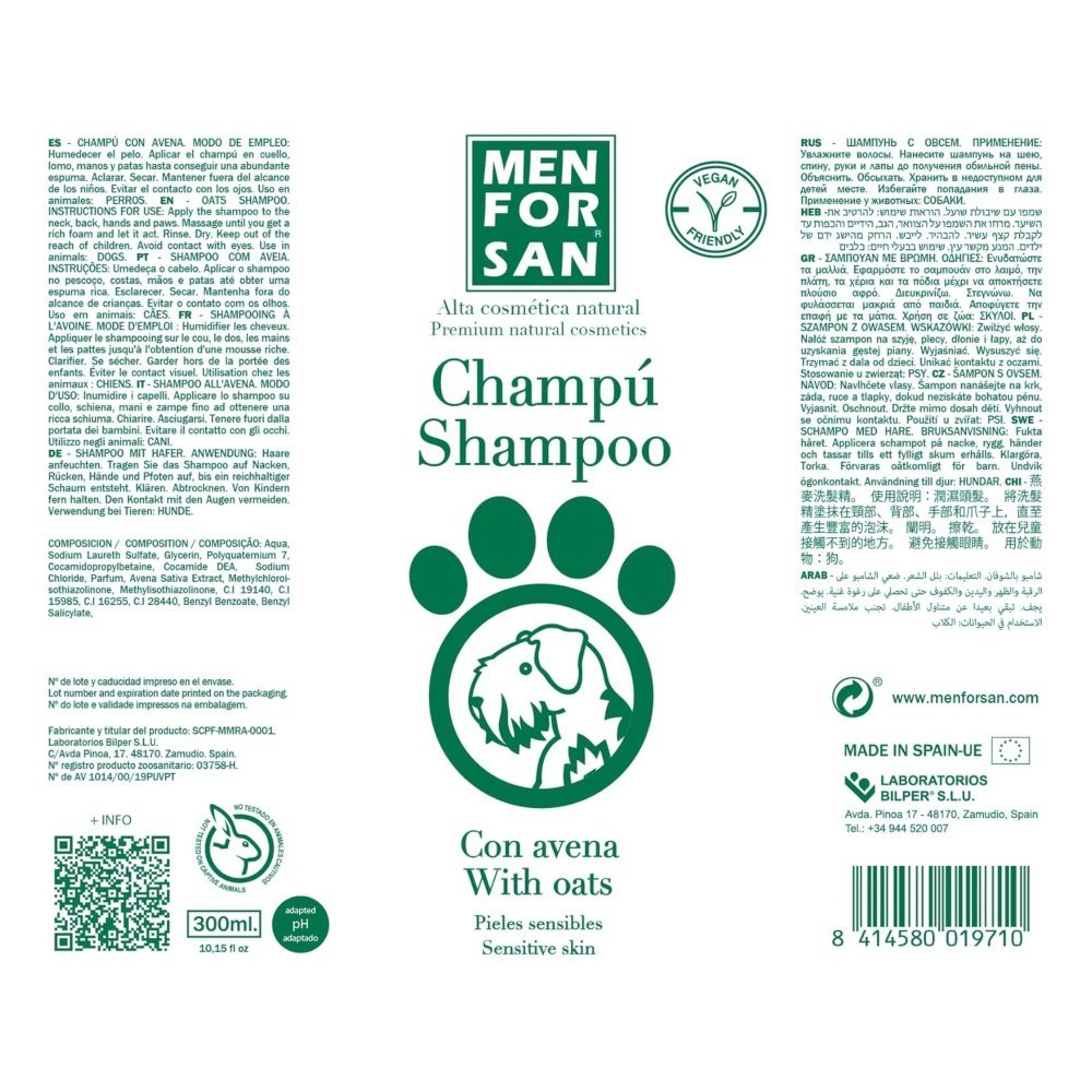 Menforsan Champu Natural con Avena 300 Ml