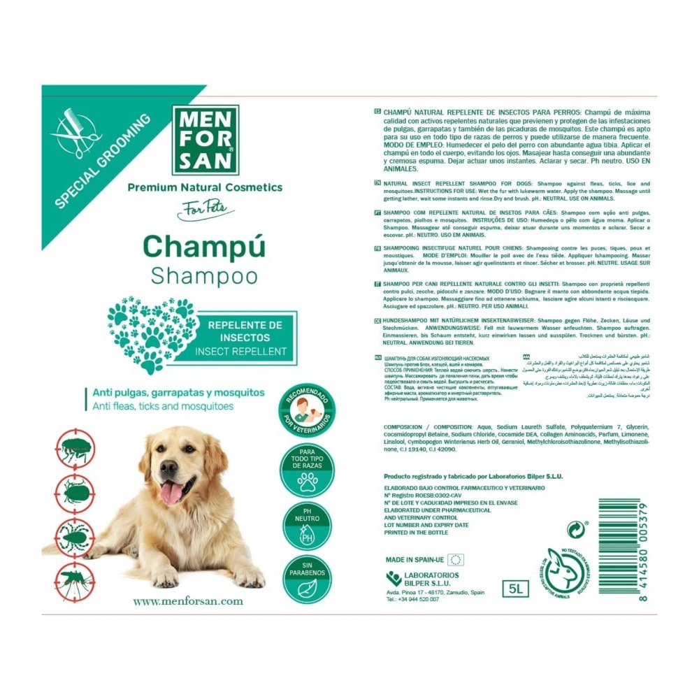 Menforsan Champu Repelente C/citronela 5 Litros