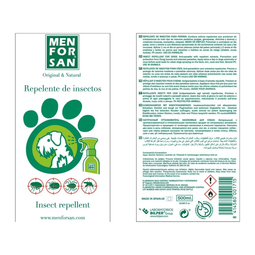 Menforsan Repelente Natural con Citronela 500 Ml