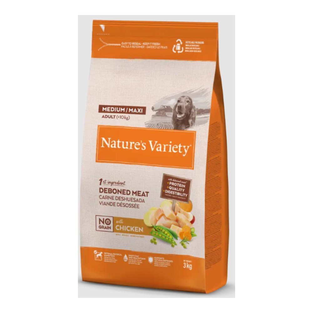 Natures Variety No Grain Adult Medium Pollo 3 Kg