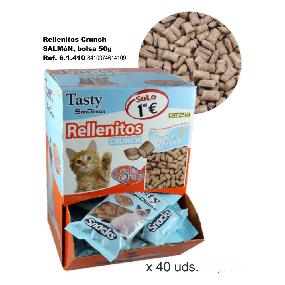 Rellenito Crunch Cat Salmon Bolsa 50 g C/40 Bolsas