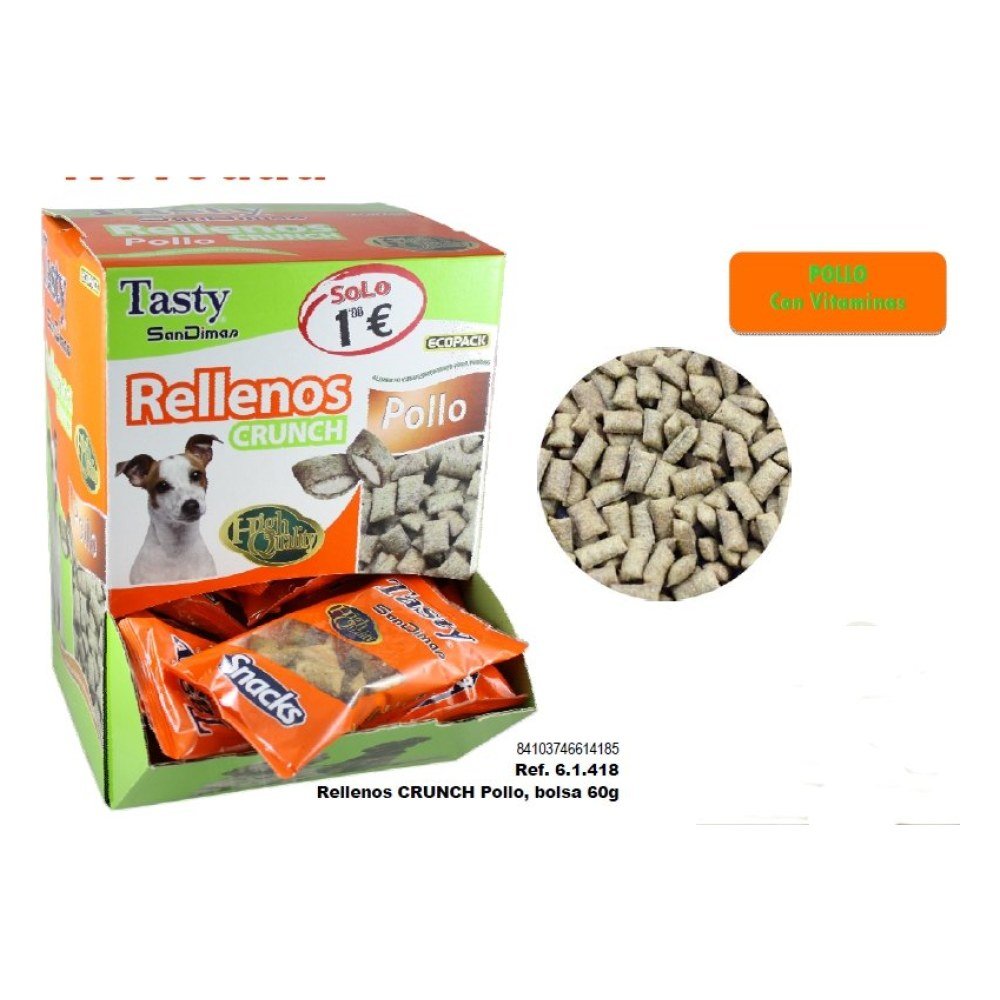 Rellenos Crunch Dog Pollo 50 Gr. Caja 35 Bolsas
