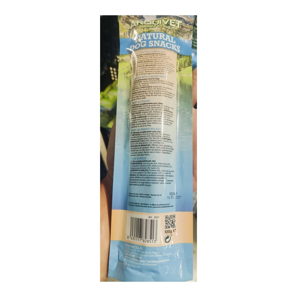 Snack Palito Twist con Pollo/ 24cm./100gr