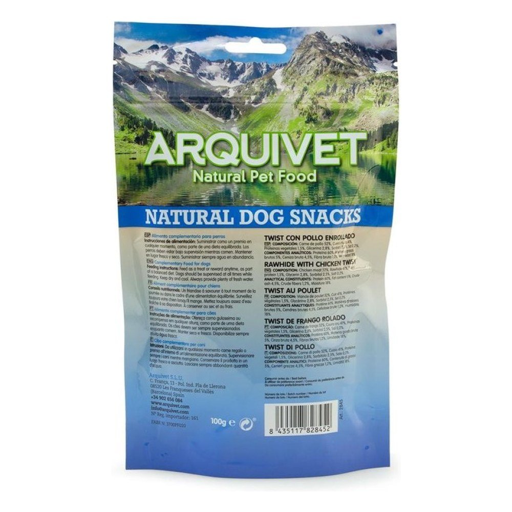 Snack Twist con Pollo Enrollado 100 g Arquivet