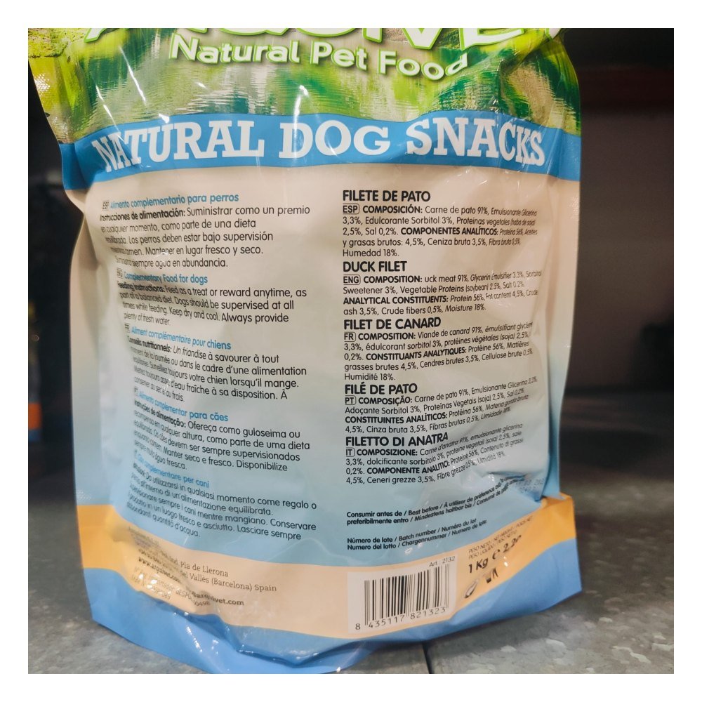 Snacks Filete de Pato 1 Kg. Arquivet