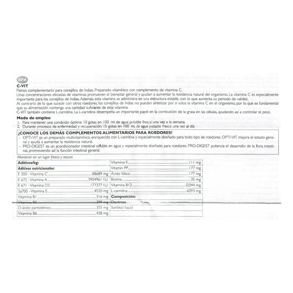 Vitaminas Roedores C-vit 50 Ml