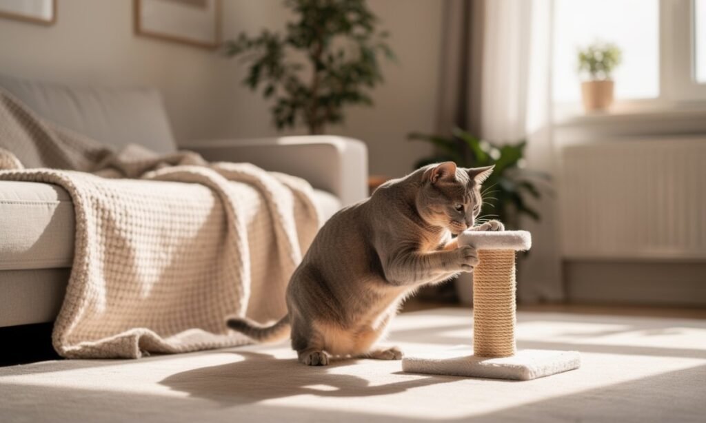 Gato explorando su nuevo hogar